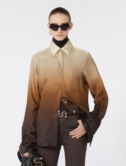 Camicia in seta dégradé - BEIGE - Sportmax