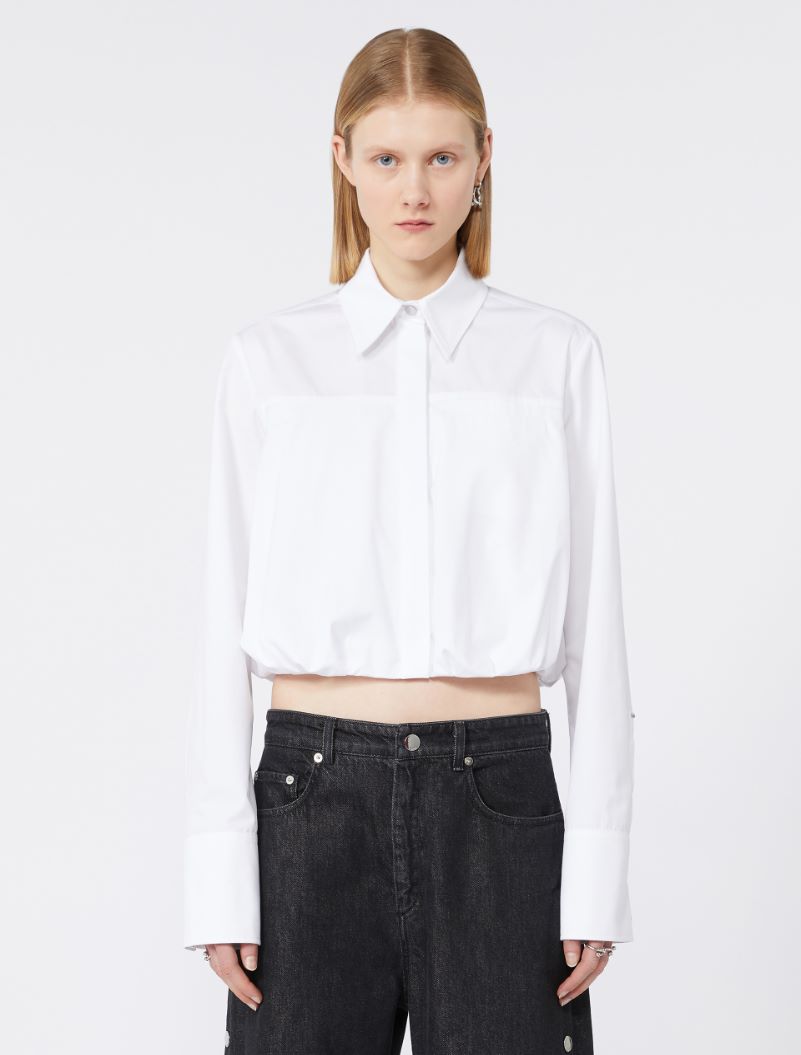 Boxy-fit cotton shirt - OPTICAL WHITE - Sportmax - 2