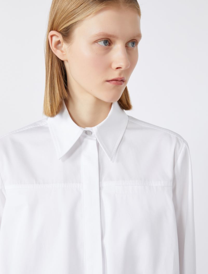 Boxy-fit cotton shirt - OPTICAL WHITE - Sportmax - 4