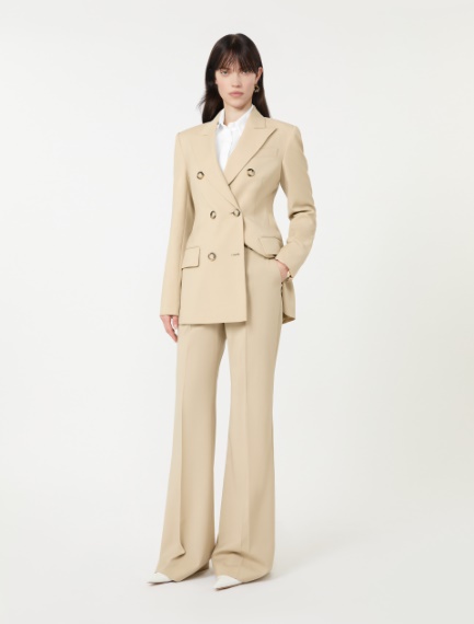 Flared stretch wool trousers - MAKE UP NUDE - Sportmax