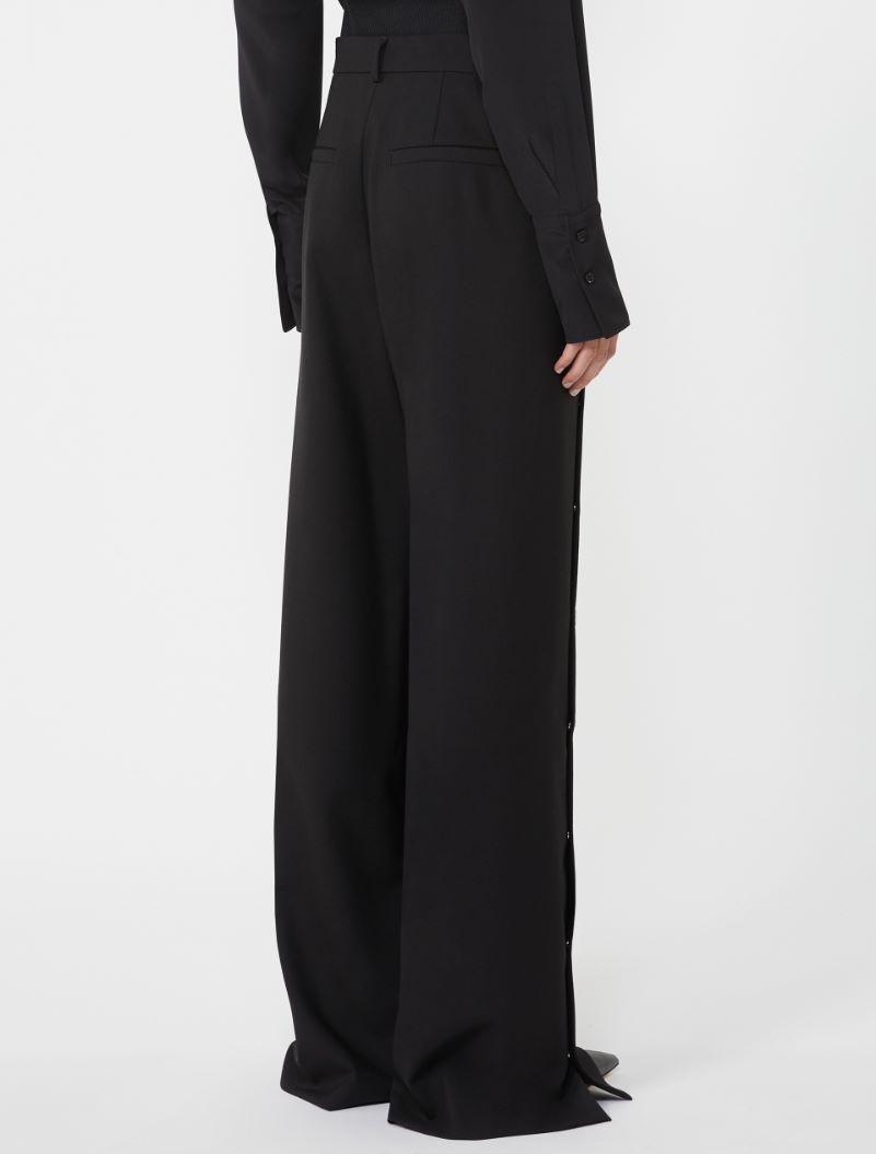Button-up wool trousers - BLACK - Sportmax - 3