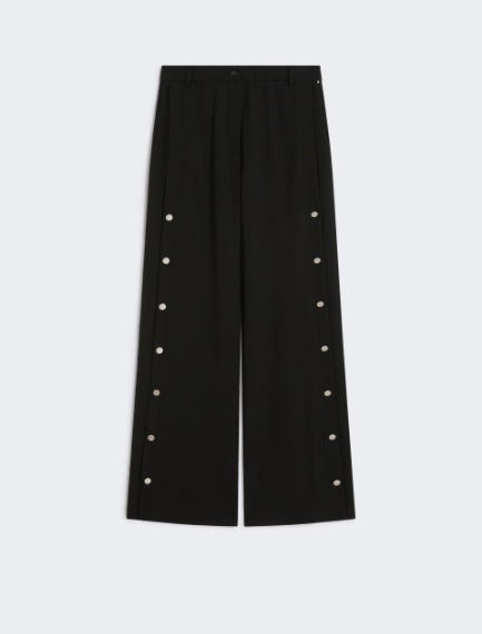 Button-up wool trousers - BLACK - Sportmax