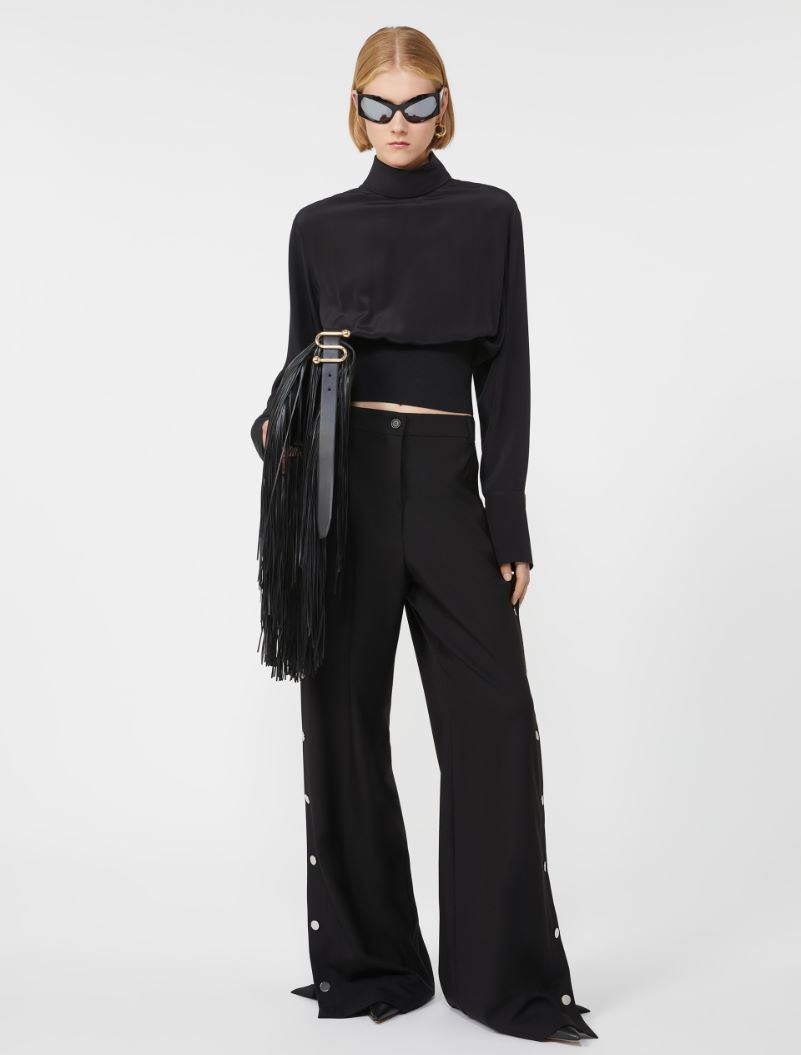 Button-up wool trousers - BLACK - Sportmax