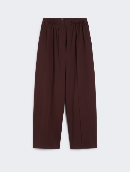 Wide-fit stretch wool trousers - WINE-COLOURED - Sportmax