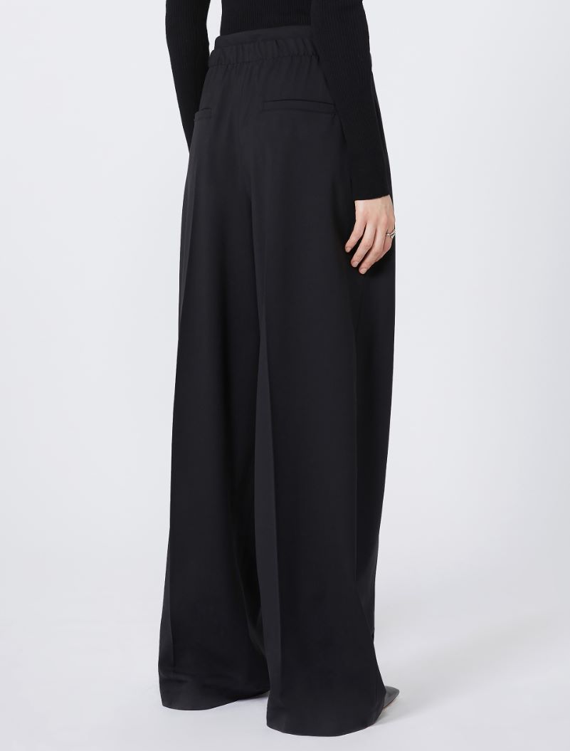 Wide-fit stretch wool trousers - BLACK - Sportmax - 3
