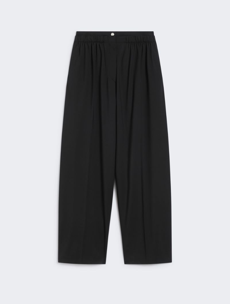 Wide-fit stretch wool trousers - BLACK - Sportmax - 6