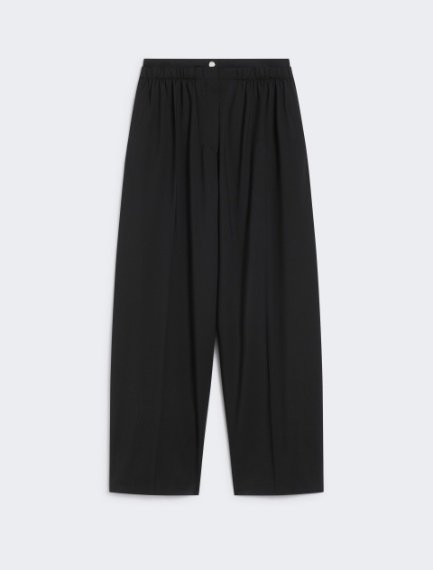 Wide-fit stretch wool trousers - BLACK - Sportmax