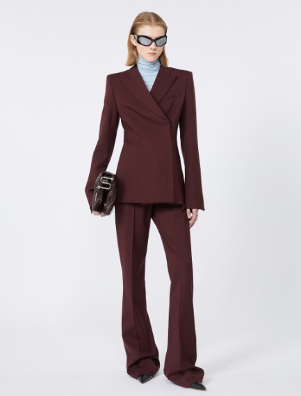 Slim flared trousers - WINE-COLOURED - Sportmax