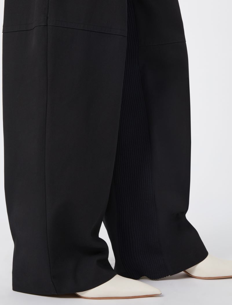 Straight trousers with knitted detail - BLACK - Sportmax - 4
