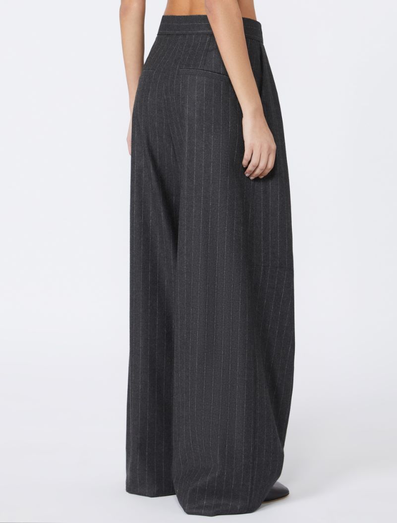 Wide, wool and viscose trousers - DARK GREY - Sportmax - 3