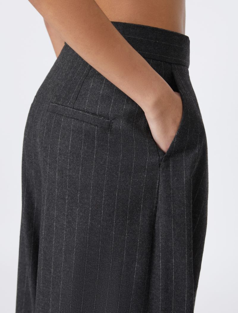Wide, wool and viscose trousers - RUNWAY - DARK GREY - Sportmax - 4