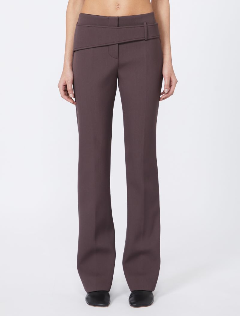 Slim trousers with asymmetrical belt - COFFEE - Sportmax - 2