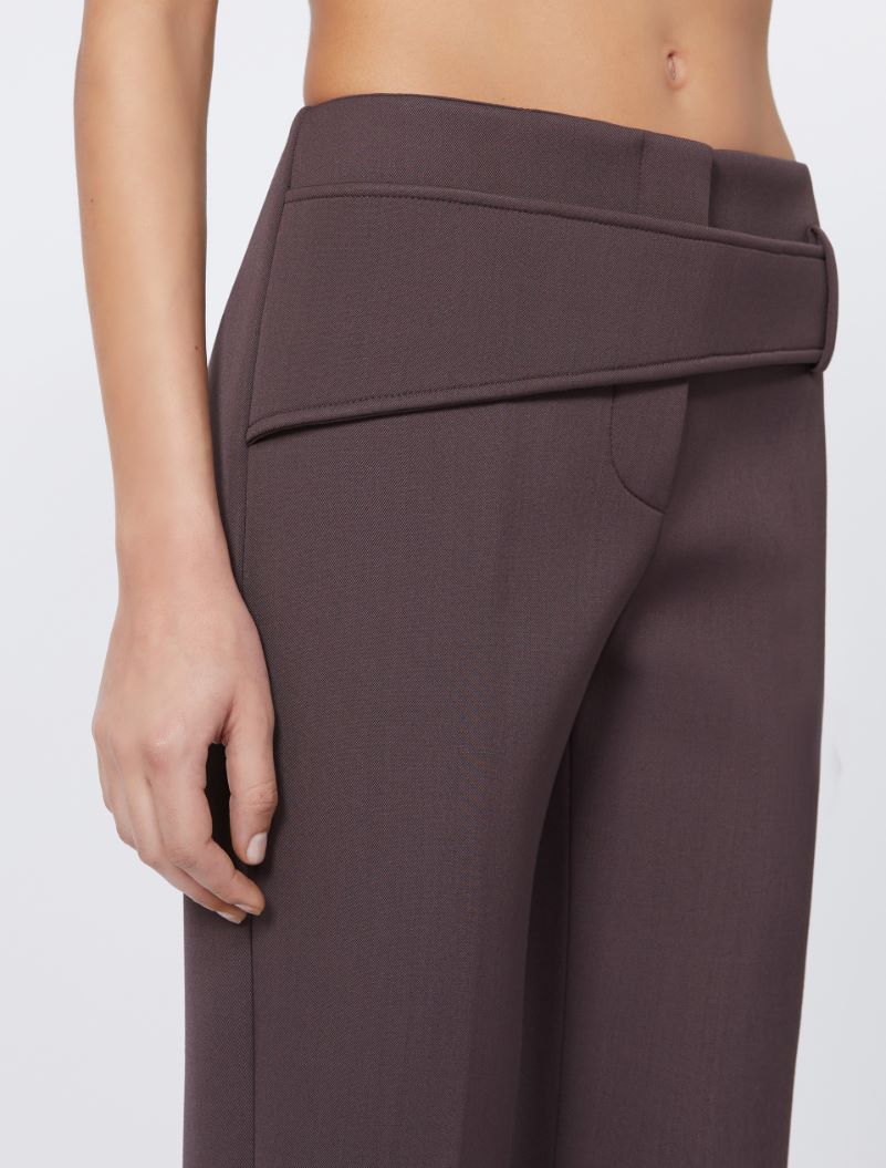 Slim trousers with asymmetrical belt - COFFEE - Sportmax - 4