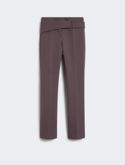 Slim trousers with asymmetrical belt - COFFEE - Sportmax