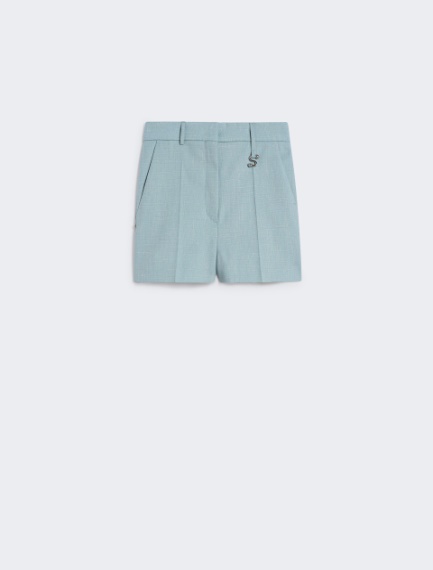 Wool and viscose shorts - LIGHT BLUE - Sportmax - 6