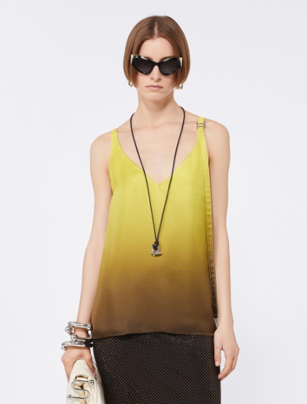 Top lingerie dégradé in seta - GIALLO - Sportmax