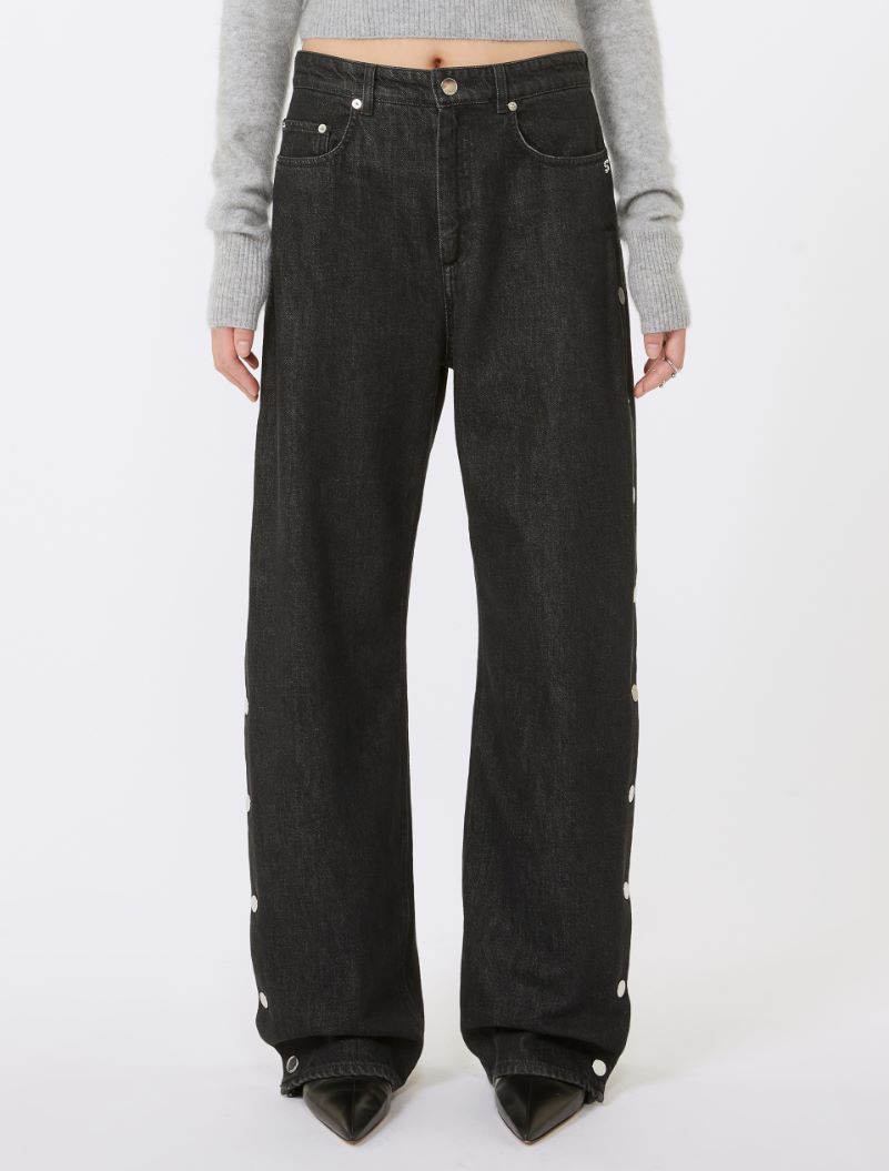 Button-up wide-leg jeans - BLACK - Sportmax - 2