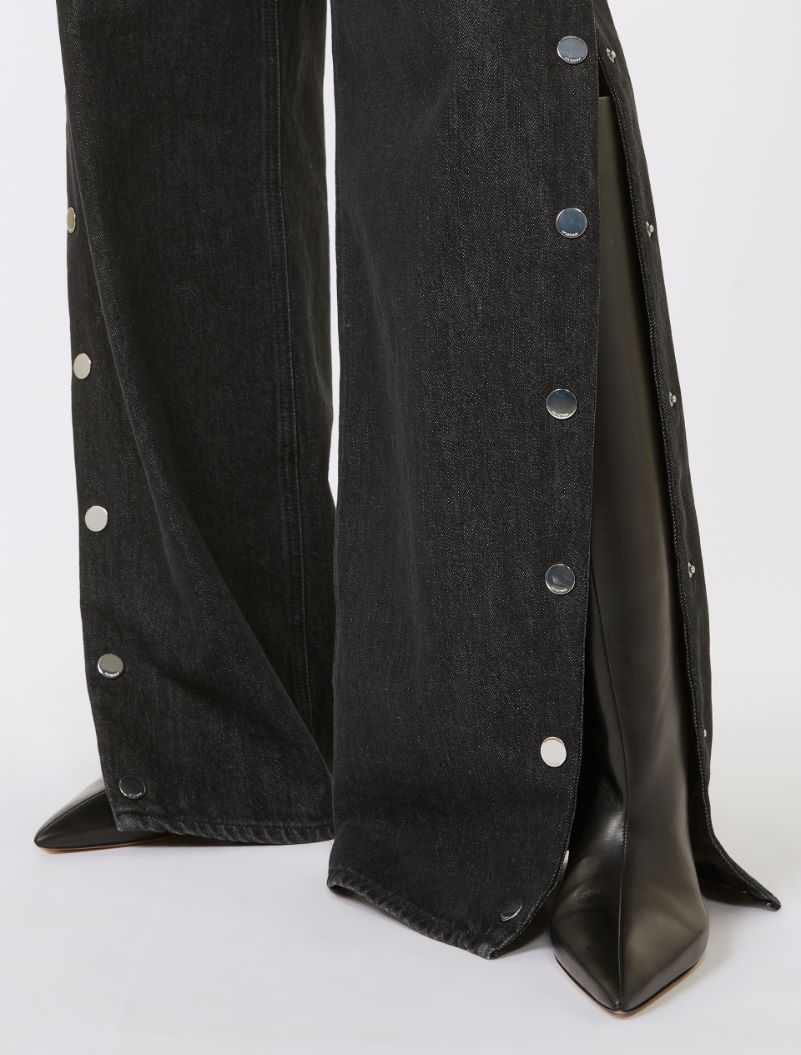 Button-up wide-leg jeans - BLACK - Sportmax - 4