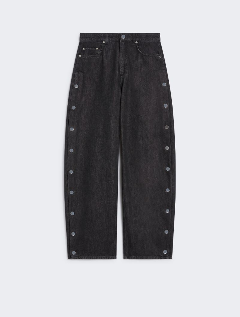 Button-up wide-leg jeans - BLACK - Sportmax - 6