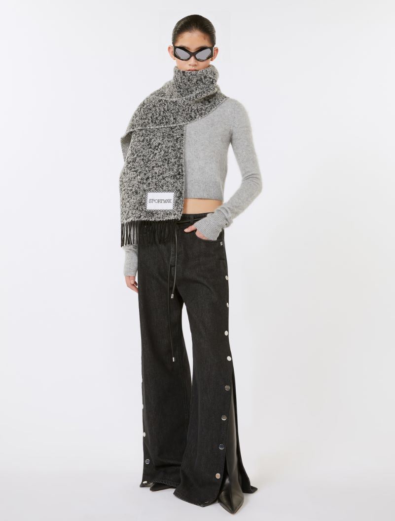 Button-up wide-leg jeans - BLACK - Sportmax