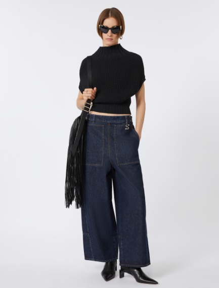 Cropped denim trousers - MIDNIGHTBLUE - Sportmax