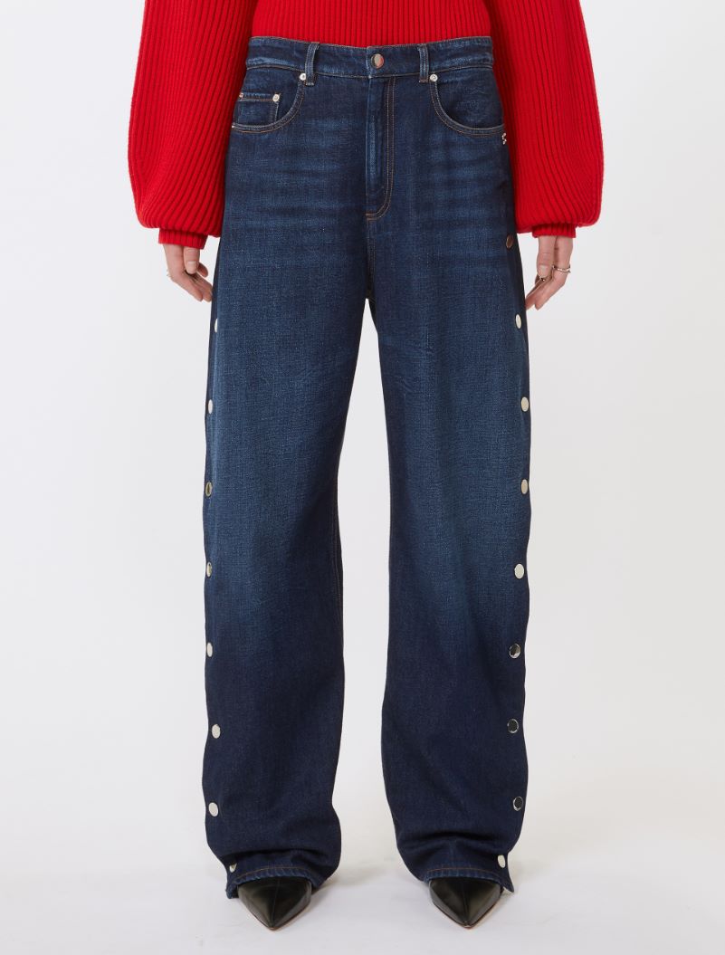 Jeans wide leg blu con bottoni - BLU NOTTE - Sportmax - 2
