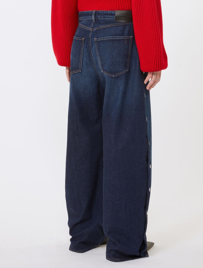 Jeans wide leg blu con bottoni - BLU NOTTE - Sportmax - 3
