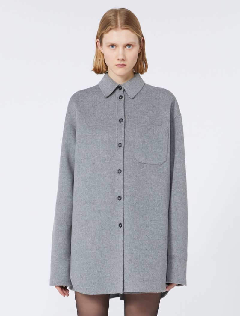 Oversized double cloth shirt - RUNWAY - MEDIUM GREY - Sportmax - 4