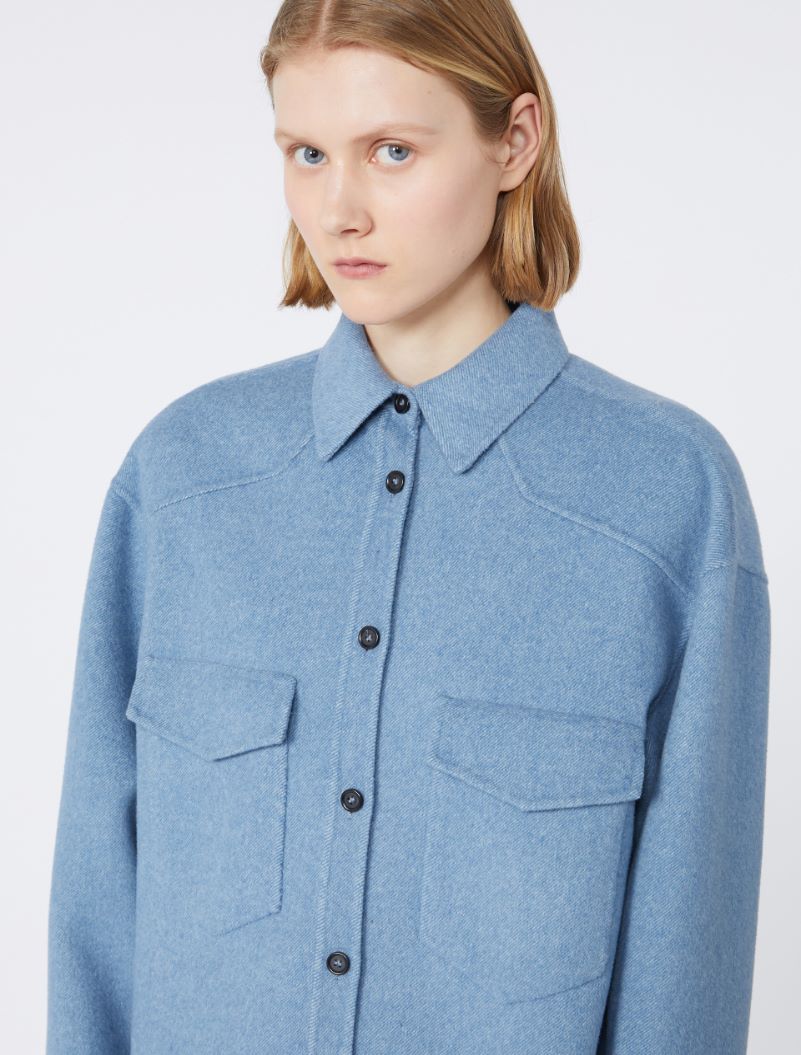 Oversized pure wool shirt - RUNWAY - LIGHT BLUE - Sportmax - 4