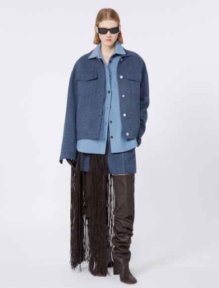 Oversized pure wool shirt - RUNWAY - LIGHT BLUE - Sportmax