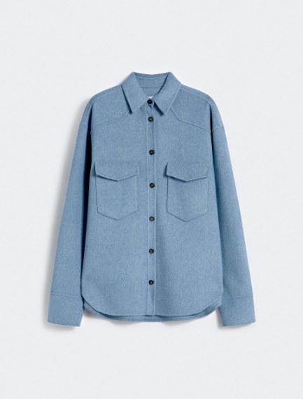 Oversized pure wool shirt - RUNWAY - LIGHT BLUE - Sportmax
