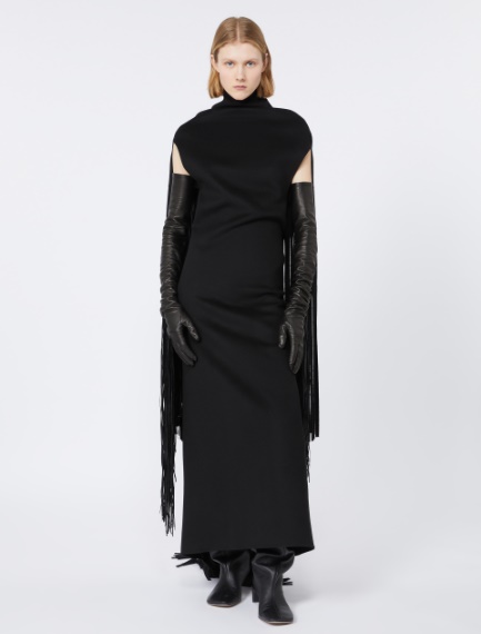 Long double-faced pure wool dress - RUNWAY - BLACK - Sportmax