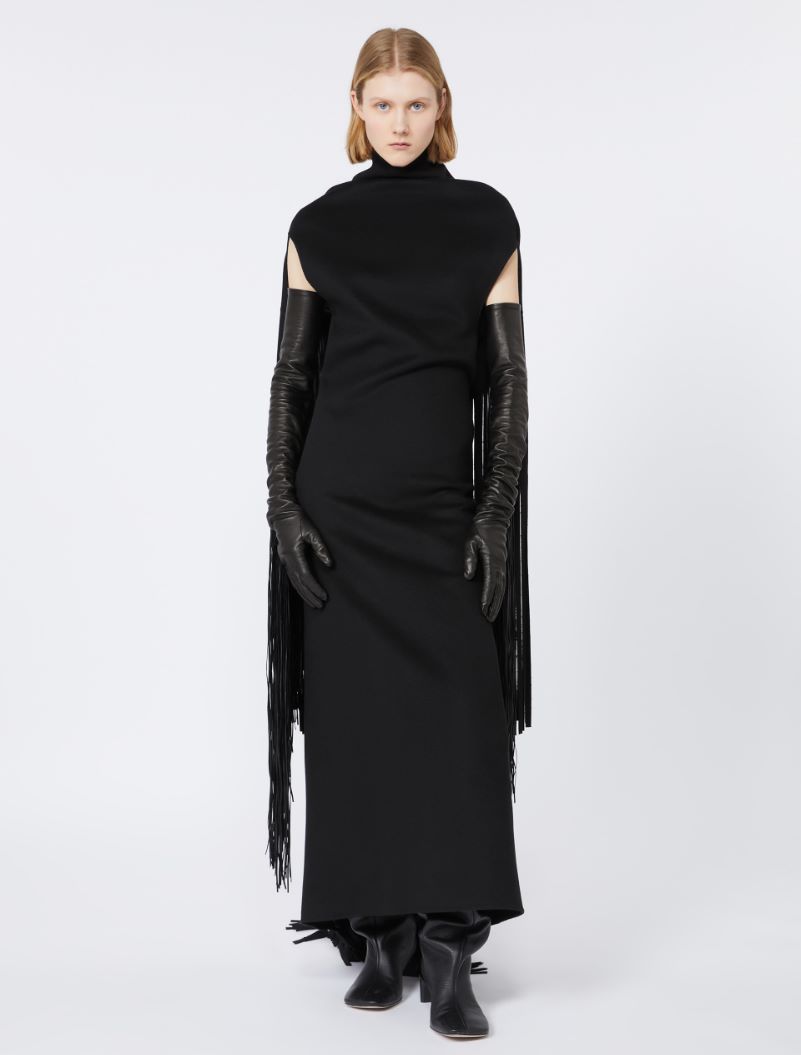 Long double-faced pure wool dress - RUNWAY - BLACK - Sportmax