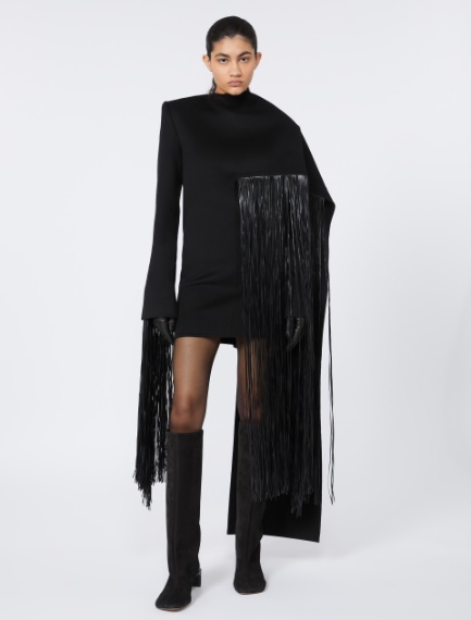 Fringed mini dress - RUNWAY - BLACK - Sportmax