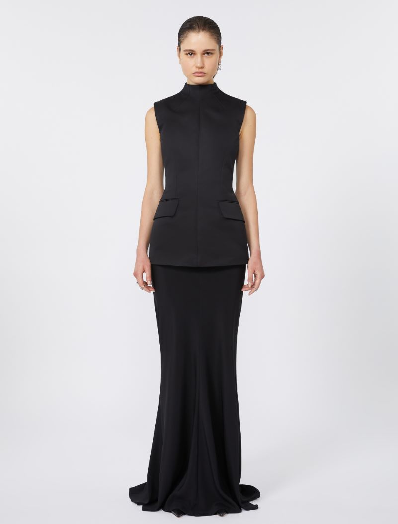 Long bi-material dress - KLEPSYDRA CAPSULE - BLACK - Sportmax - 2