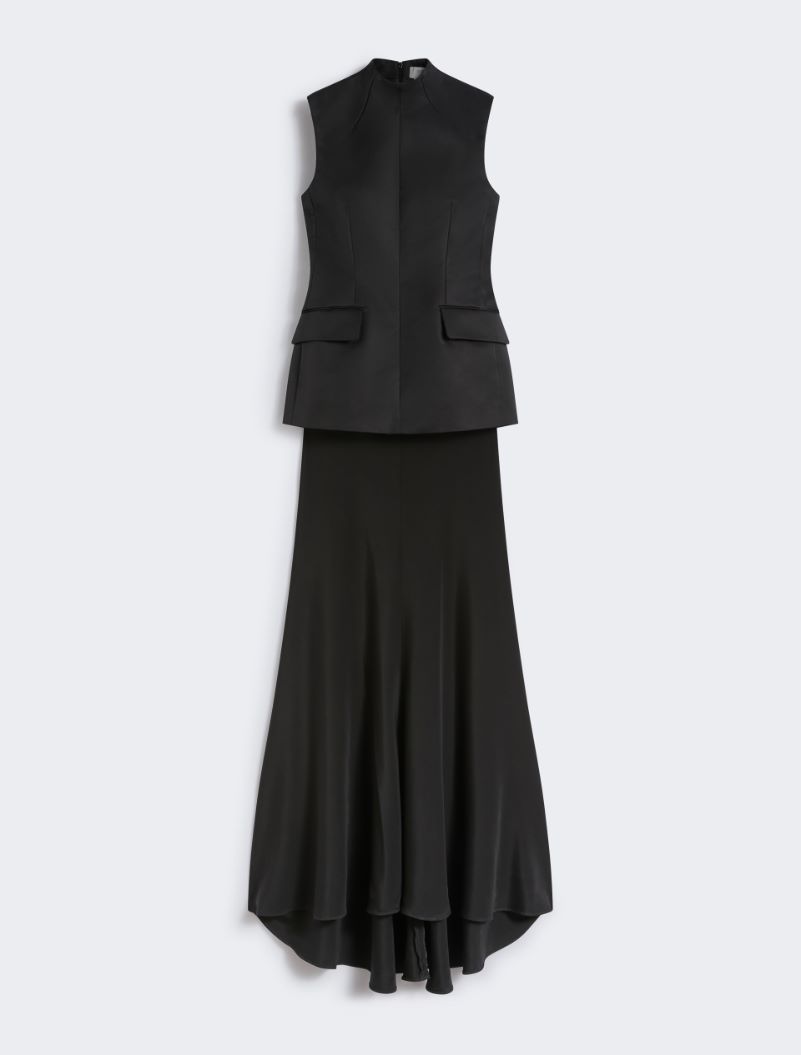 Long bi-material dress - KLEPSYDRA CAPSULE - BLACK - Sportmax - 7