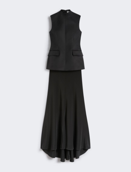 Long bi-material dress - KLEPSYDRA CAPSULE - BLACK - Sportmax - 7