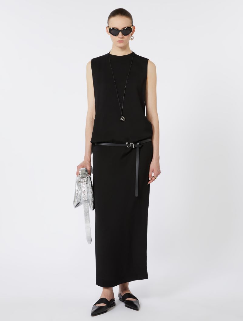 Long dress with belt - BLACK - Sportmax