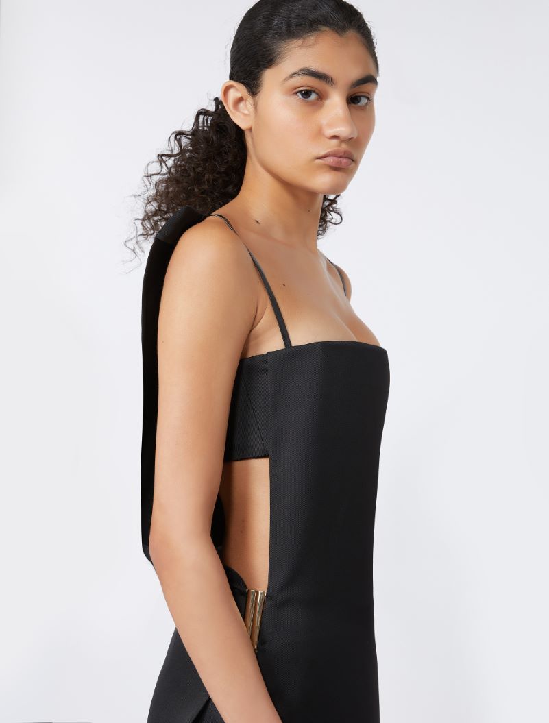 Long dress with thin shoulder straps - RUNWAY - BLACK - Sportmax - 4