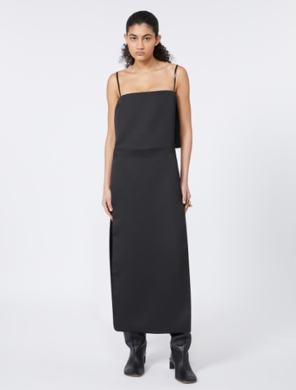 Long dress with thin shoulder straps - RUNWAY - BLACK - Sportmax