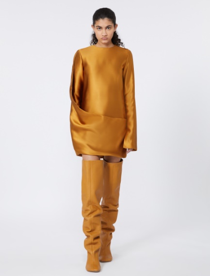 Dress with asymmetric panel - RUNWAY - OCHRE - Sportmax
