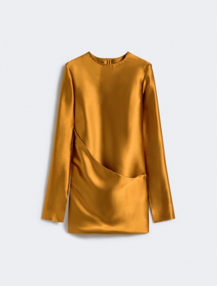 Dress with asymmetric panel - RUNWAY - OCHRE - Sportmax