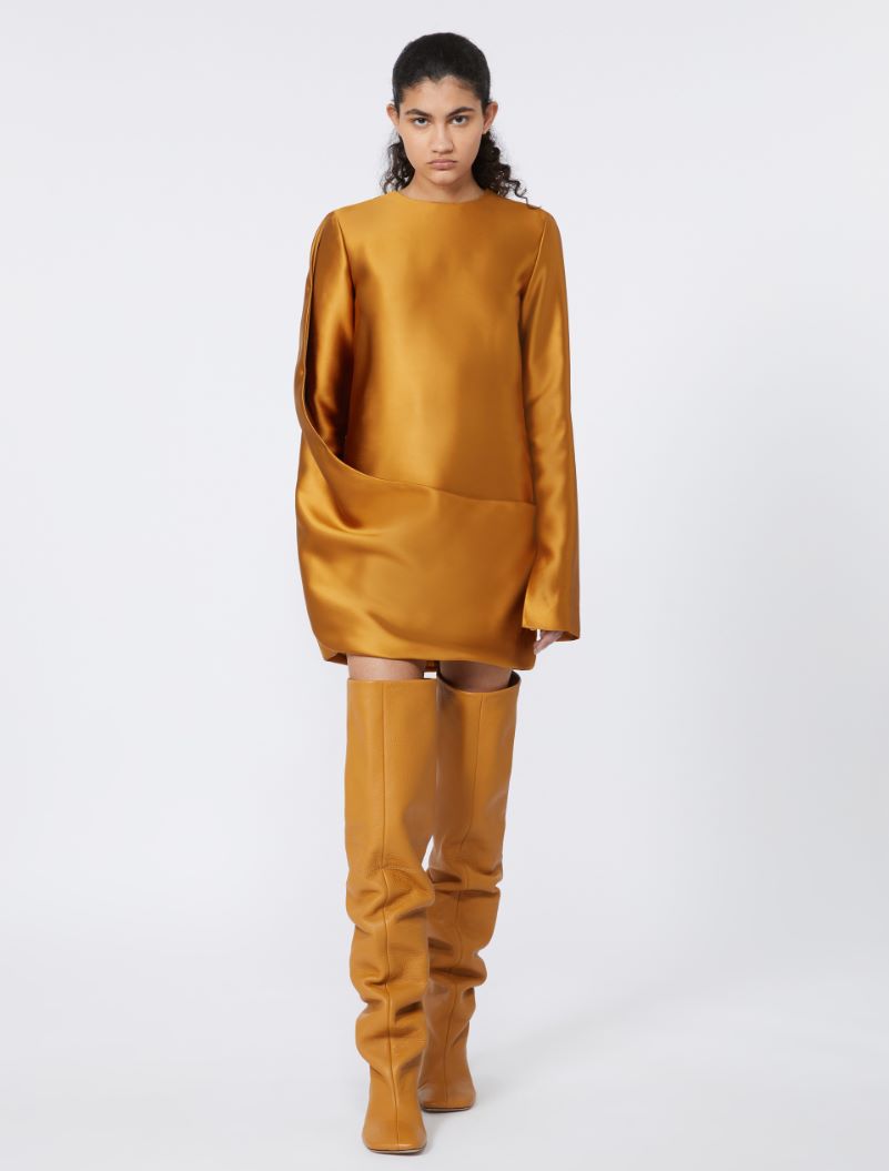 Dress with asymmetric panel - RUNWAY - OCHRE - Sportmax
