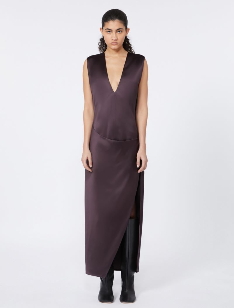 Viscose satin dress - RUNWAY - COFFEE - Sportmax - 2