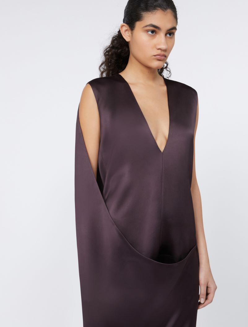 Viscose satin dress - RUNWAY - COFFEE - Sportmax - 4