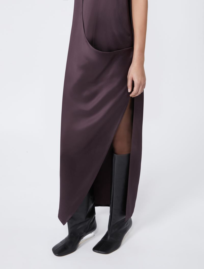 Viscose satin dress - RUNWAY - COFFEE - Sportmax - 5