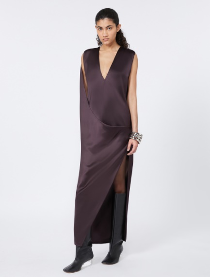 Viscose satin dress - RUNWAY - COFFEE - Sportmax