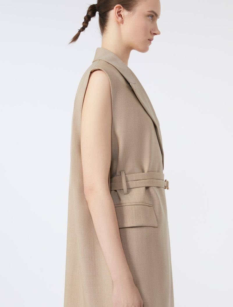 Long sleeveless wool blazer - BEIGE SHADED - Sportmax - 4