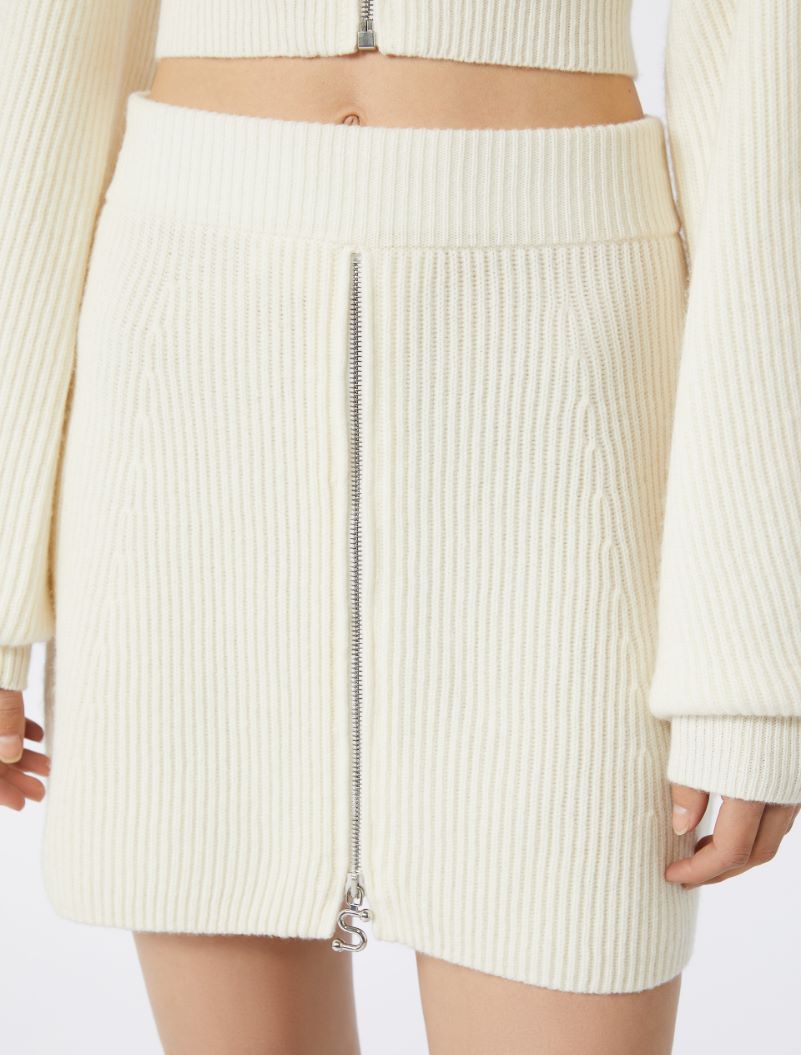 Cashmere-blend mini skirt - WHITE - Sportmax - 4