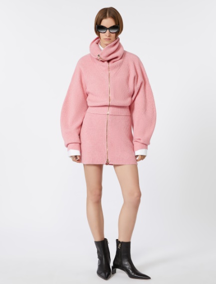 Cashmere-blend mini skirt - PINK - Sportmax